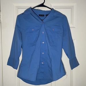 New York And Company Womens Sky Blue Dress Shirt Size Small